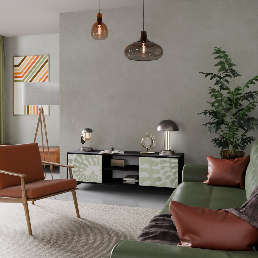 HELIX DANCE Móvel de TV com 2 Portas em Acabamento Preto