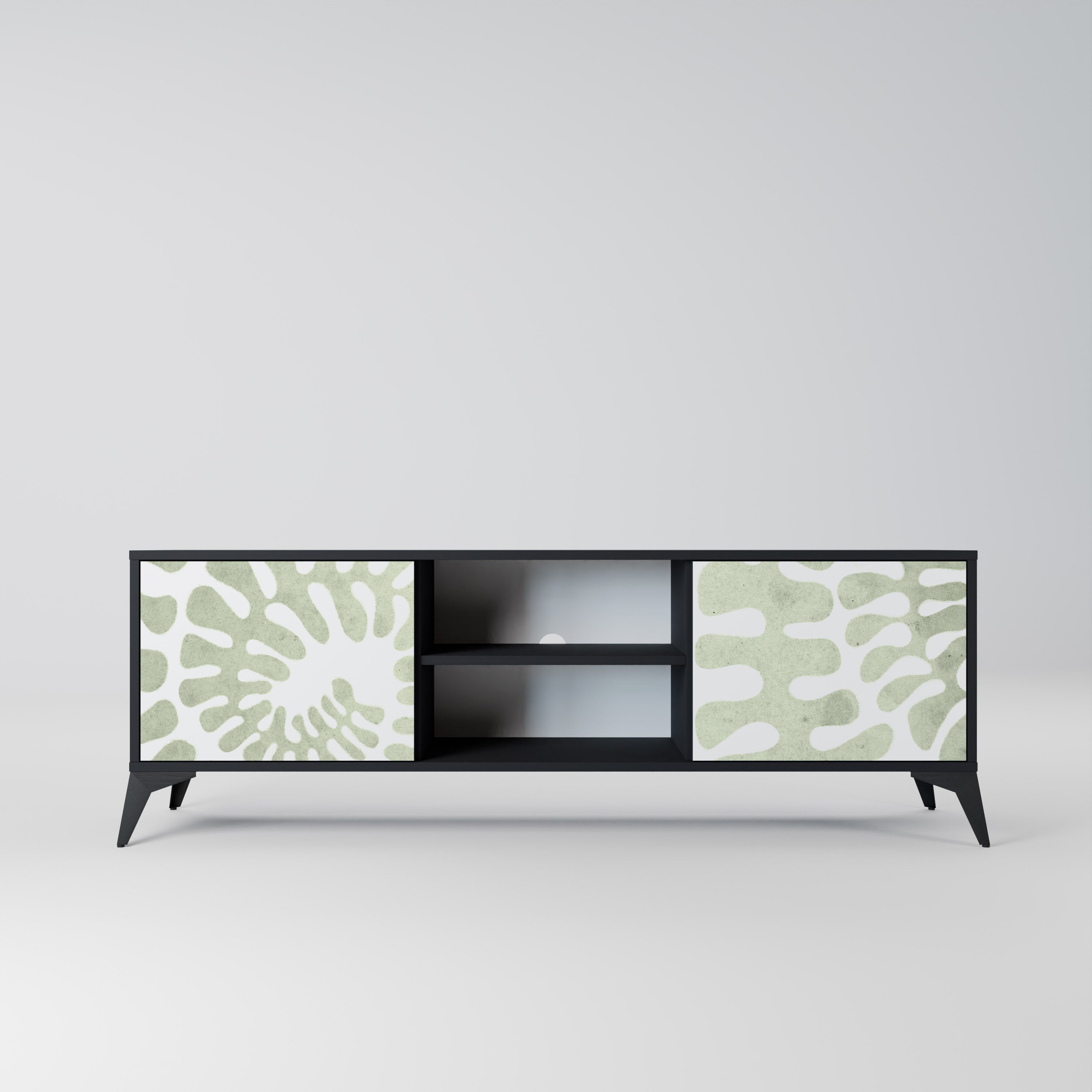 HELIX DANCE Móvel de TV com 2 Portas em Acabamento Preto