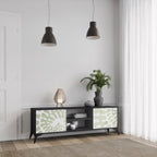 HELIX DANCE Móvel de TV com 2 Portas em Acabamento Preto