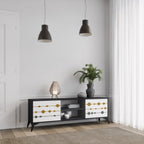 VIVID TONE 2-Door TV Stand in Black Finish