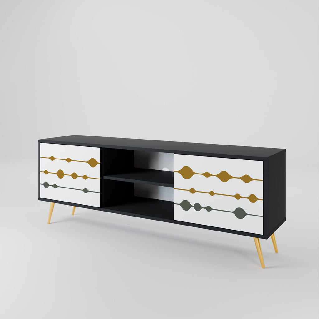 VIVID TONE 2-Door TV Stand in Black Finish