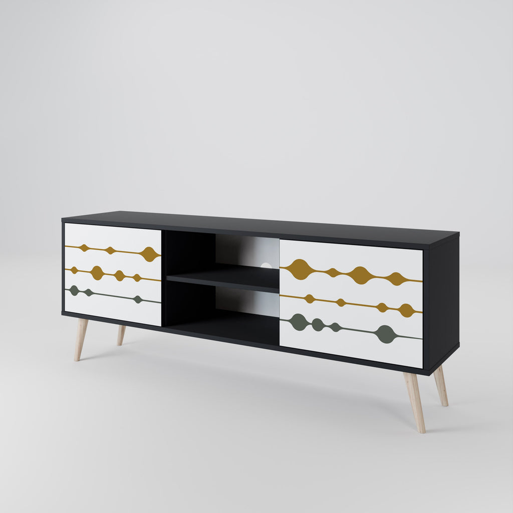 VIVID TONE 2-Door TV Stand in Black Finish