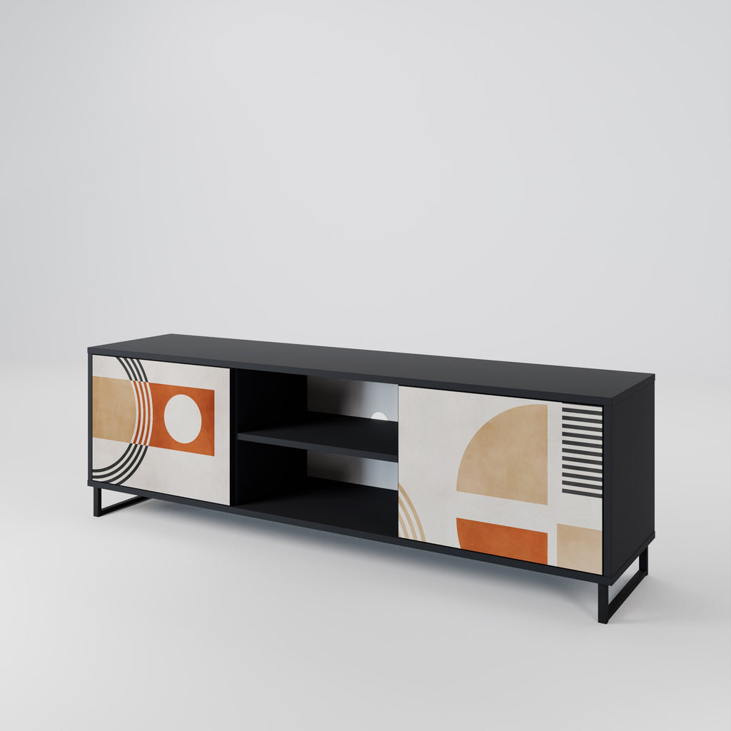 SPACE AROUND Móvel de TV com 2 Portas em Acabamento Preto