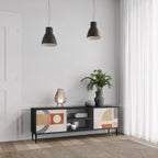 SPACE AROUND Móvel de TV com 2 Portas em Acabamento Preto