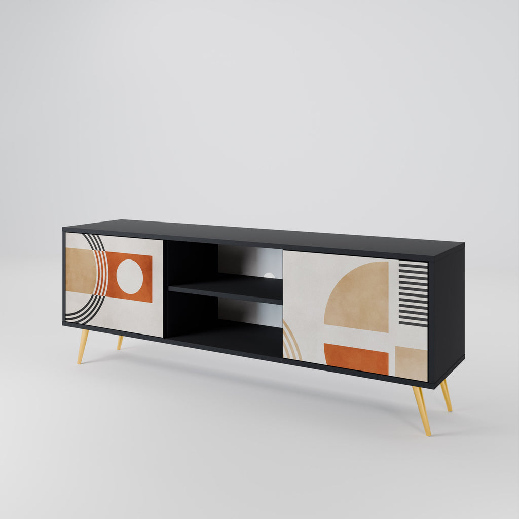 SPACE AROUND Móvel de TV com 2 Portas em Acabamento Preto