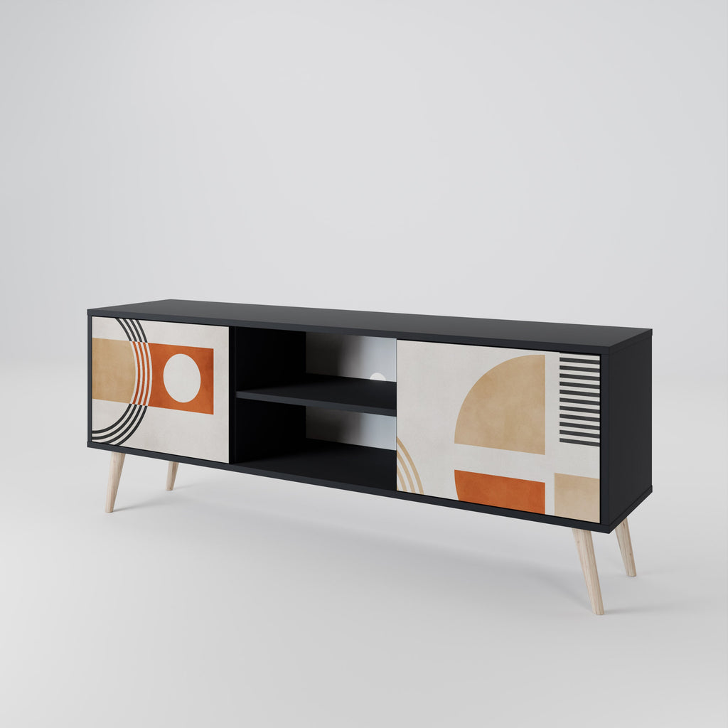 SPACE AROUND Móvel de TV com 2 Portas em Acabamento Preto