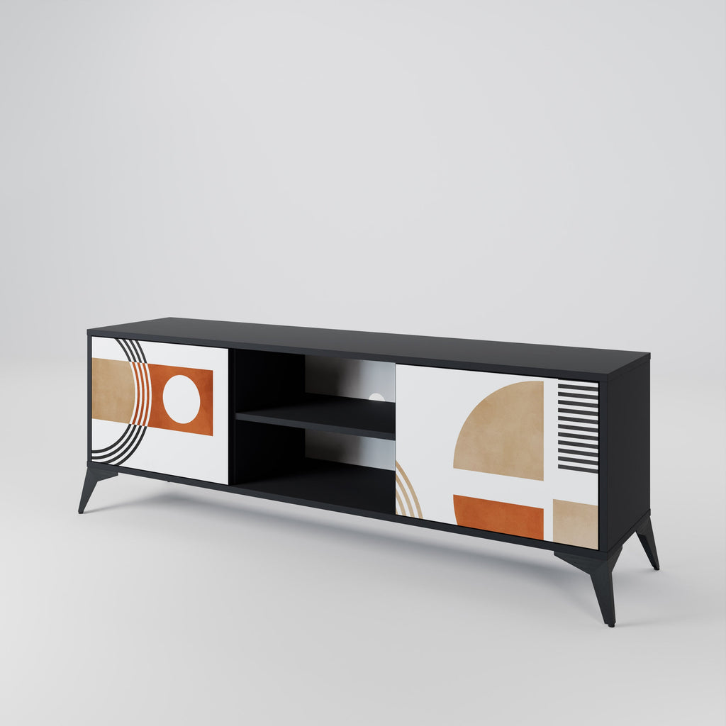 CIRCLE RHYTM 2-Door TV Stand in Black Finish