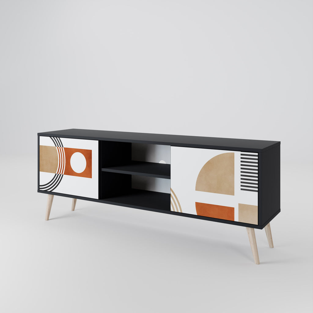 CIRCLE RHYTM 2-Door TV Stand in Black Finish