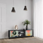 KANAGAWA BEAUTY 2-Door TV Stand in Black Finish