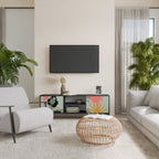 KANAGAWA BEAUTY 2-Door TV Stand in Black Finish