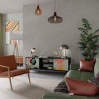 KANAGAWA BEAUTY 2-Door TV Stand in Black Finish