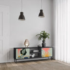 KANAGAWA BEAUTY 2-Door TV Stand in Black Finish