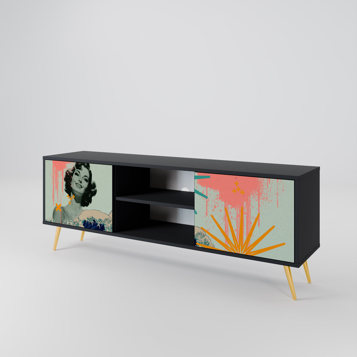 KANAGAWA BEAUTY 2-Door TV Cabinet