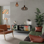 KANAGAWA BEAUTY 2-Door TV Stand in Black Finish