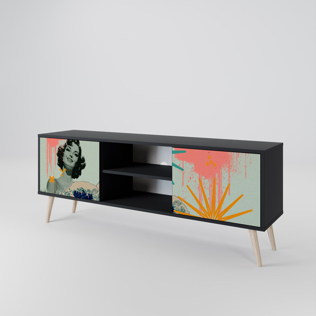 KANAGAWA BEAUTY 2-Door TV Cabinet
