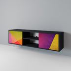 VIVID GEOMETRY Móvel de TV com 2 Portas em Acabamento Preto