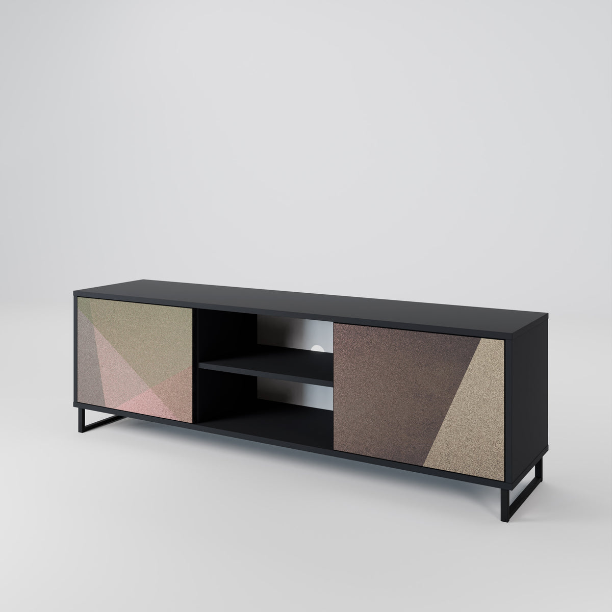 BEIGE GEOMETRY 2-Door TV Cabinet