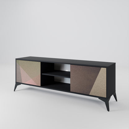 BEIGE GEOMETRY Móvel de TV de 2 Portas