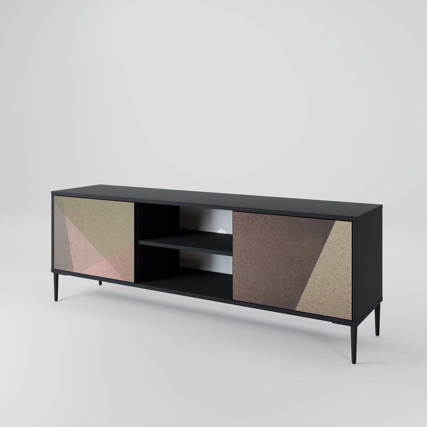 BEIGE GEOMETRY Móvel de TV de 2 Portas
