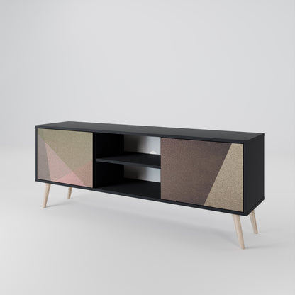BEIGE GEOMETRY Móvel de TV de 2 Portas