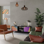 BRIGHT GEOMETRY Móvel de TV com 2 Portas em Acabamento Preto