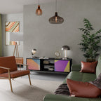 BRIGHT GEOMETRY Móvel de TV com 2 Portas em Acabamento Preto