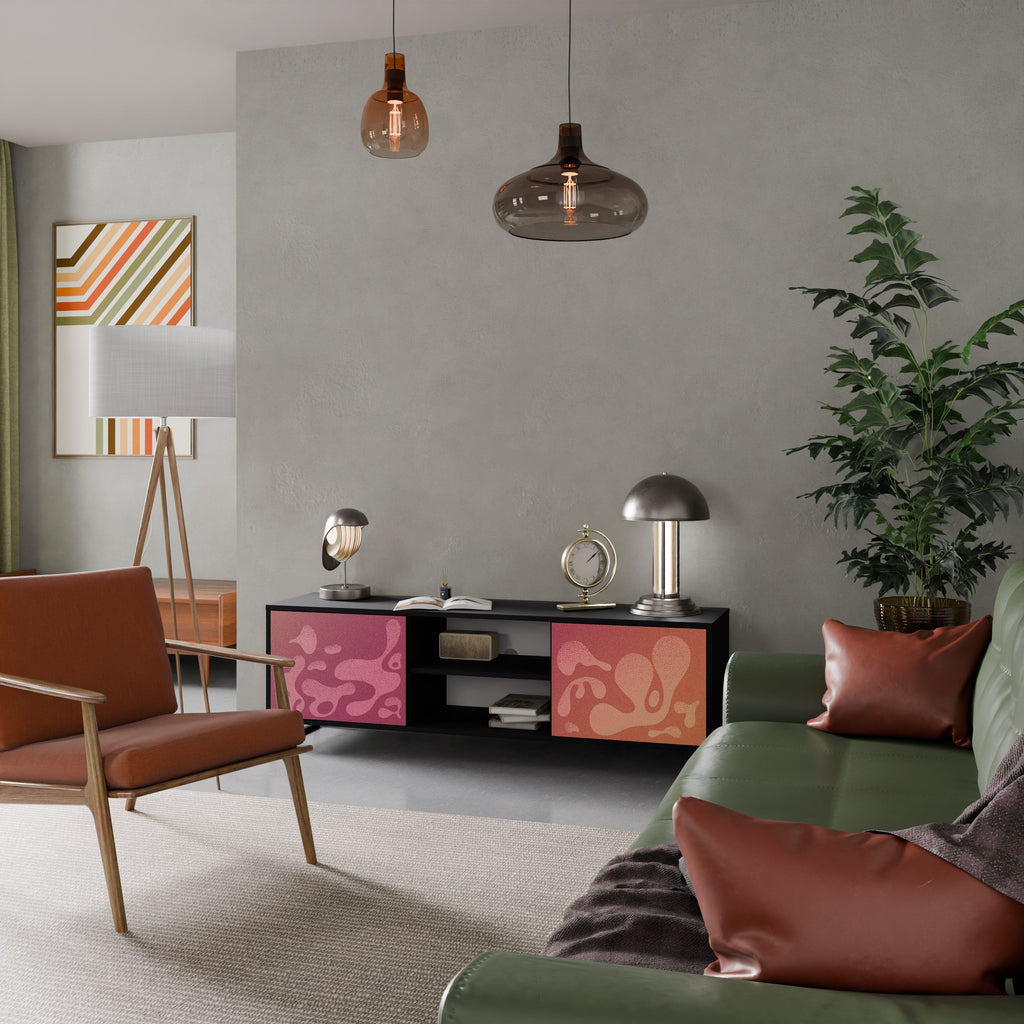 IRREGULAR PINK Móvel de TV com 2 Portas em Acabamento Preto