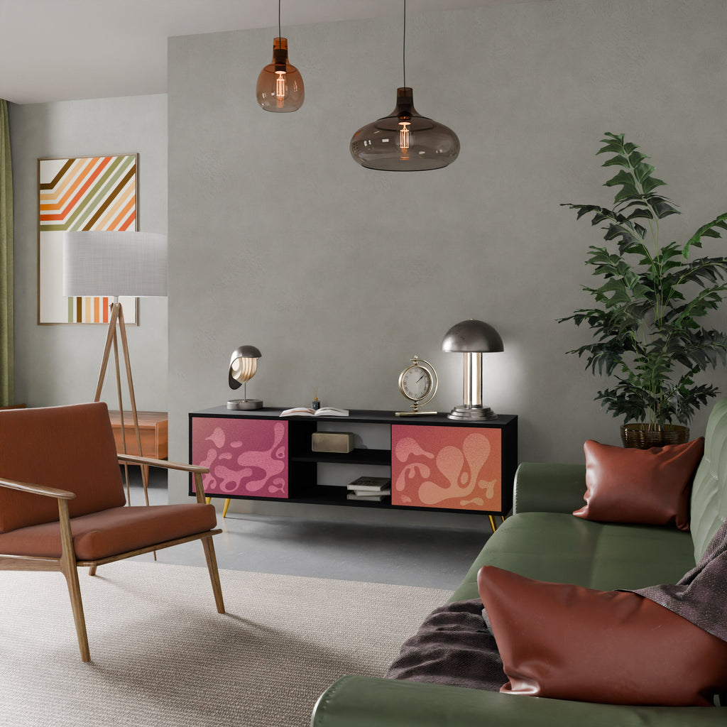 IRREGULAR PINK Móvel de TV com 2 Portas em Acabamento Preto