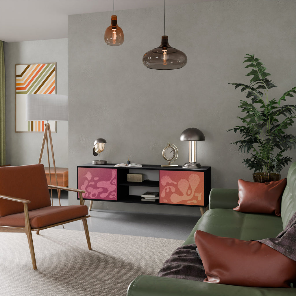 IRREGULAR PINK Móvel de TV com 2 Portas em Acabamento Preto