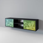 IRREGULAR BLUE Móvel de TV com 2 Portas em Acabamento Preto