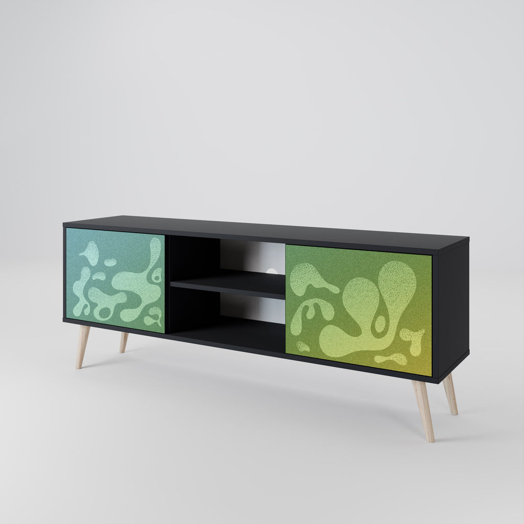 IRREGULAR BLUE Móvel de TV com 2 Portas em Acabamento Preto