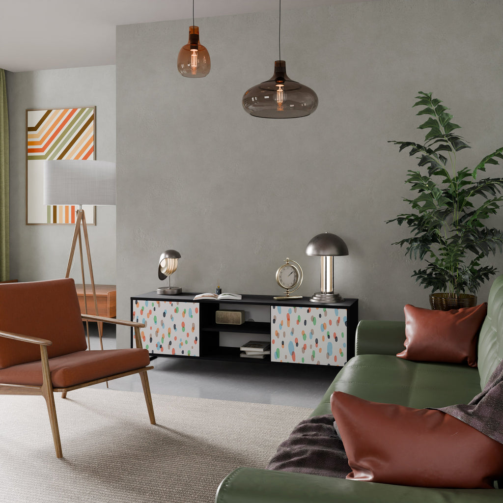 ENERGETIC SPOTS Móvel de TV com 2 Portas em Acabamento Preto