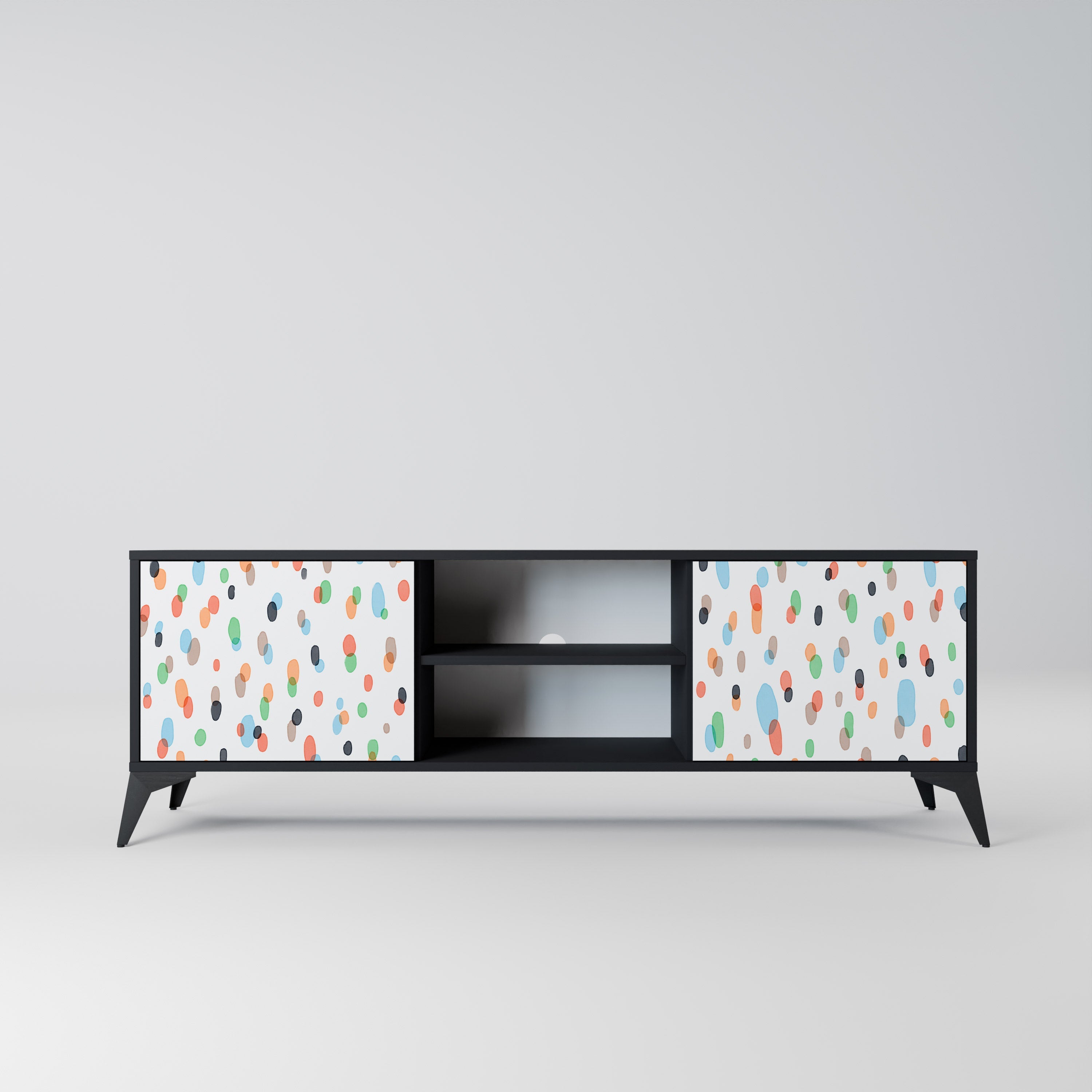 ENERGETIC SPOTS Móvel de TV com 2 Portas em Acabamento Preto