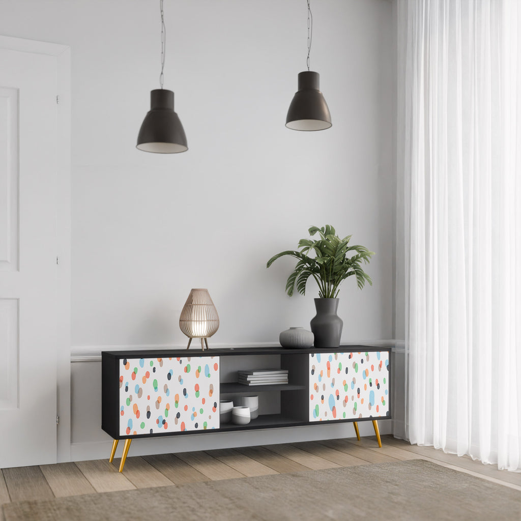 ENERGETIC SPOTS Móvel de TV com 2 Portas em Acabamento Preto