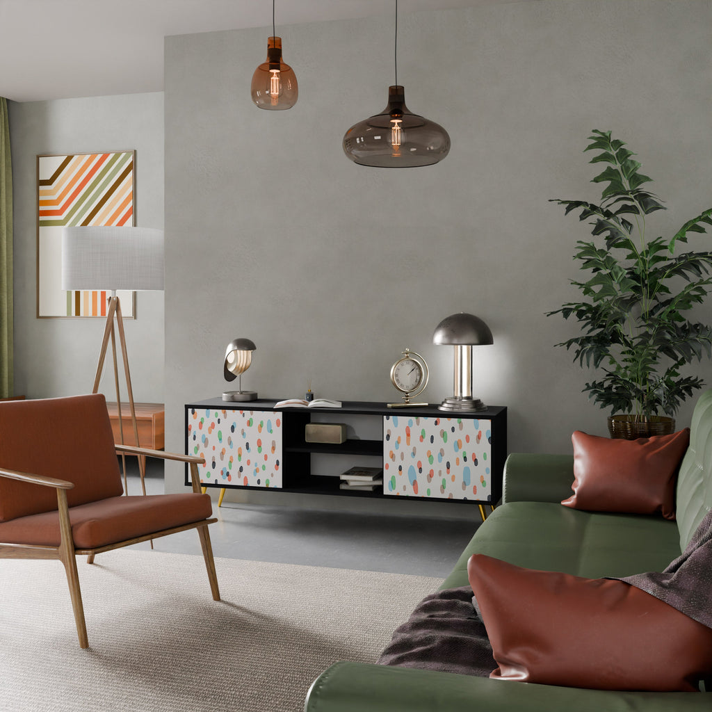 ENERGETIC SPOTS Móvel de TV com 2 Portas em Acabamento Preto