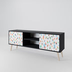 ENERGETIC SPOTS Móvel de TV com 2 Portas em Acabamento Preto