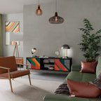 MAKESHIFT ARTISTRY Móvel de TV com 2 Portas em Acabamento Preto