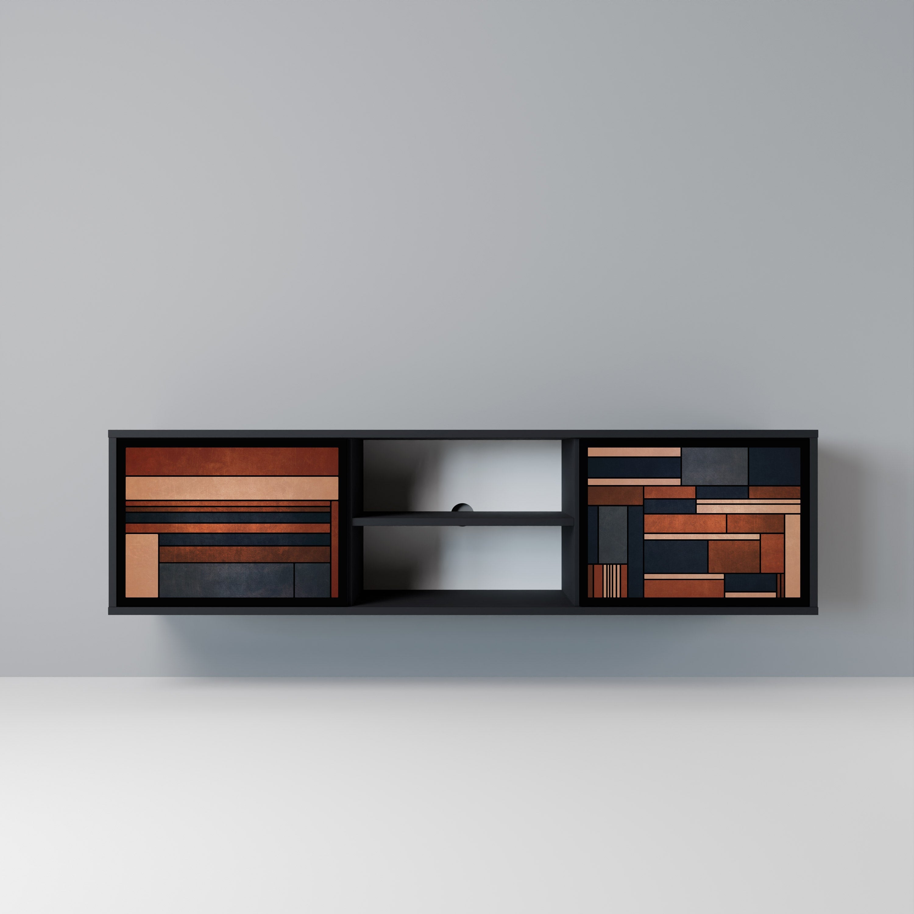 INTREPID FORMATION Móvel de TV com 2 Portas em Acabamento Preto