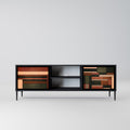 FIGURES OF NATURE 2-Door TV Stand in Black Finish