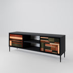 FIGURES OF NATURE 2-Door TV Stand in Black Finish