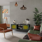 SUNSHINE EULOGY Móvel de TV com 2 Portas em Acabamento Preto