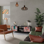 GOSSAMER ECHOES Móvel de TV com 2 Portas em Acabamento Preto