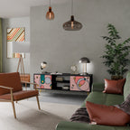 GOSSAMER ECHOES Móvel de TV com 2 Portas em Acabamento Preto