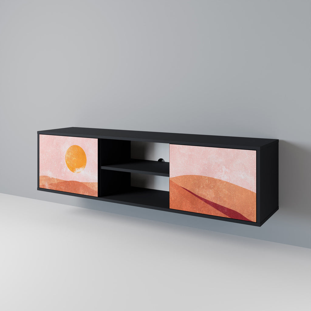 LUMINOUS SUNLIGHT Móvel de TV com 2 Portas em Acabamento Preto