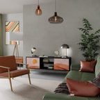 LUMINOUS SUNLIGHT Móvel de TV com 2 Portas em Acabamento Preto