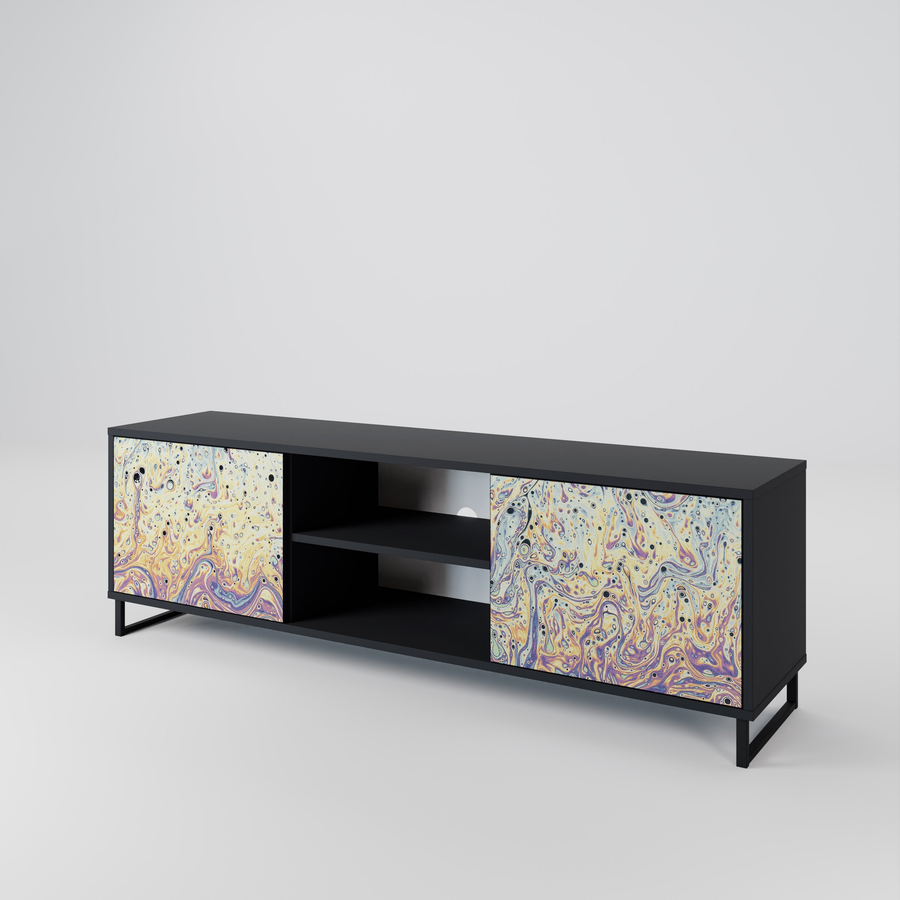 MOSAIC OF COLORS Móvel de TV com 2 Portas em Acabamento Preto