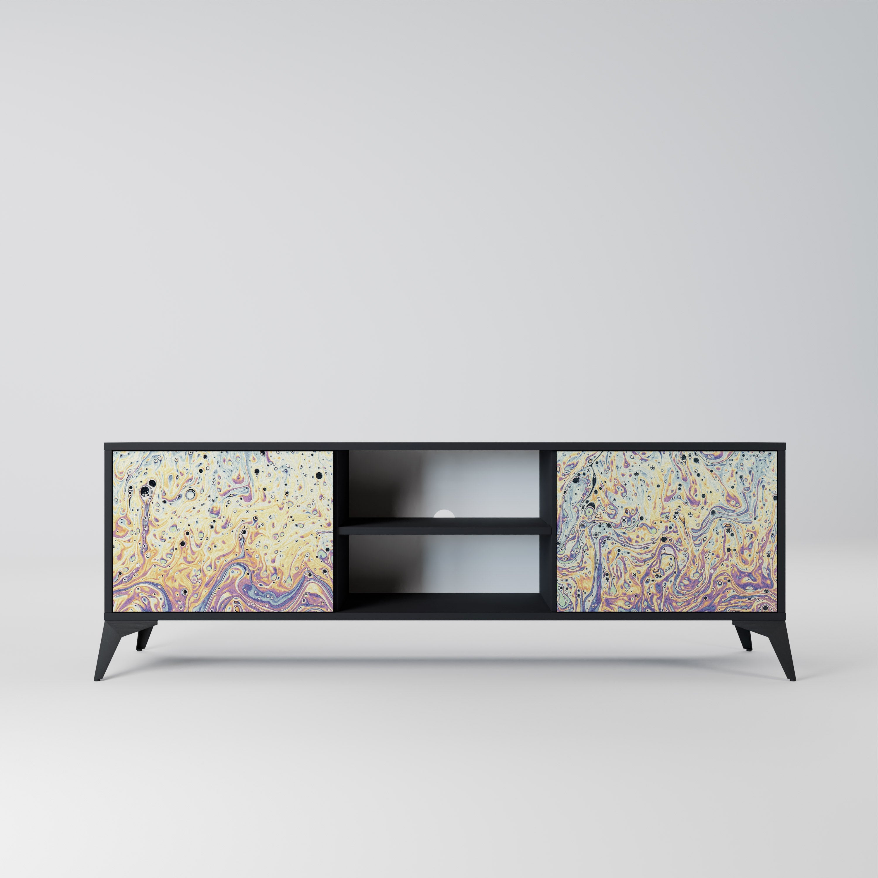 MOSAIC OF COLORS Móvel de TV com 2 Portas em Acabamento Preto