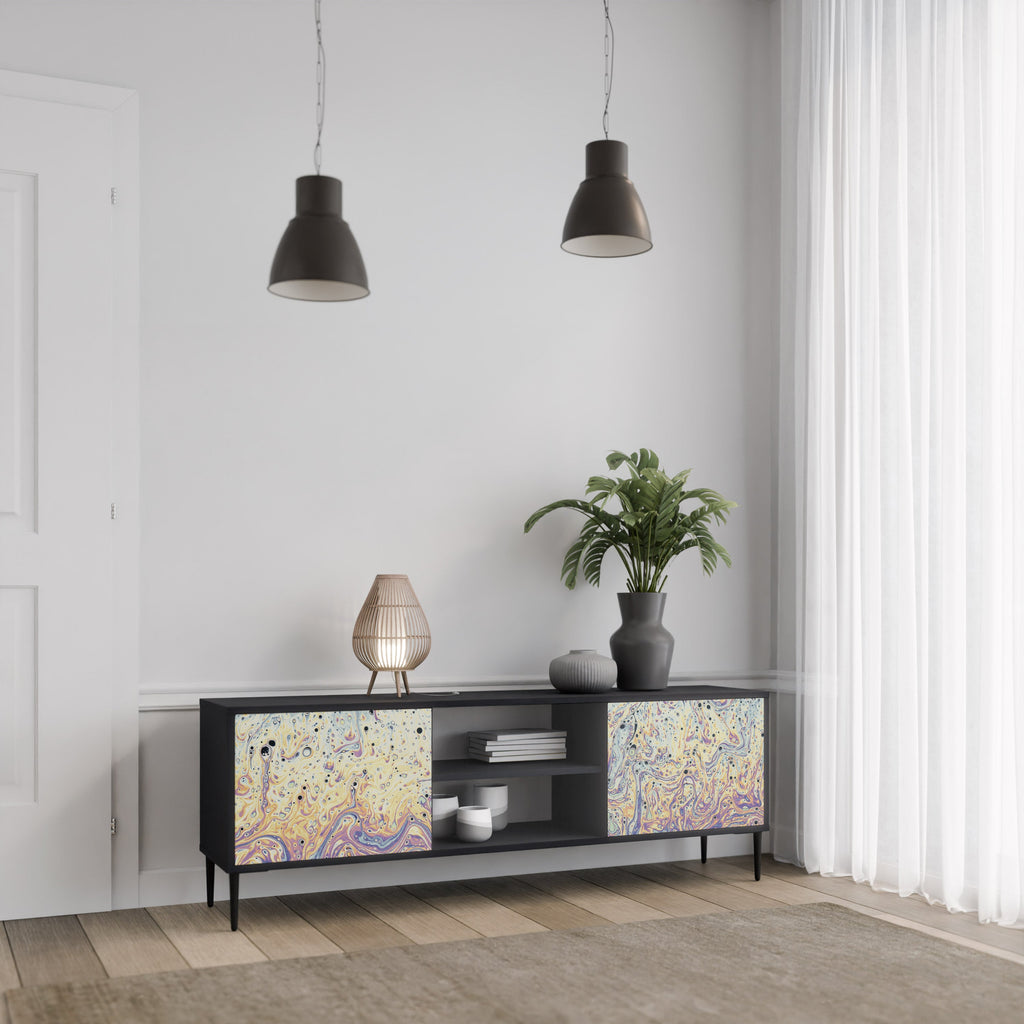 MOSAIC OF COLORS Móvel de TV com 2 Portas em Acabamento Preto