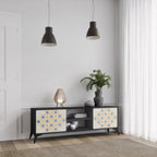 PATTERNED PRISM Móvel de TV com 2 Portas em Acabamento Preto