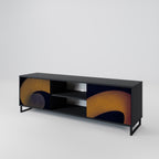 HOLLOW TIME Móvel de TV com 2 Portas em Acabamento Preto